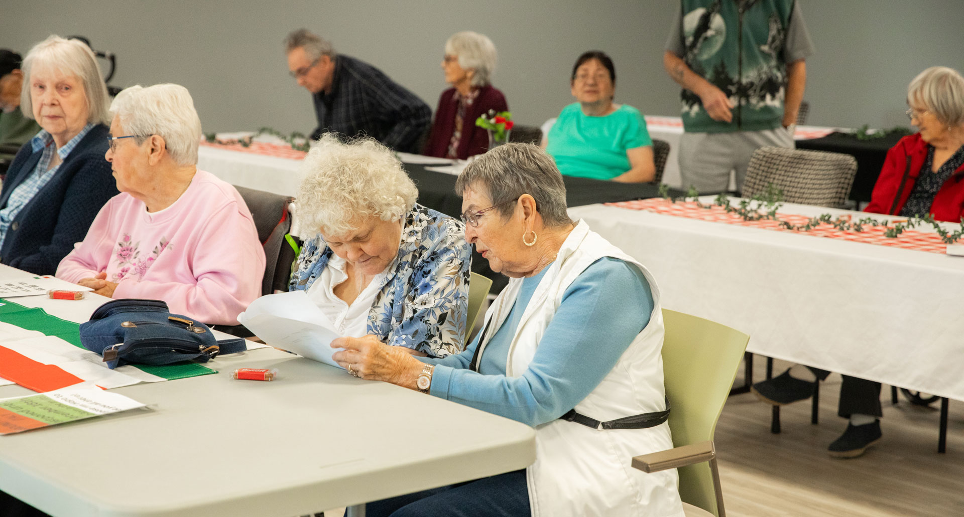 residents at event table